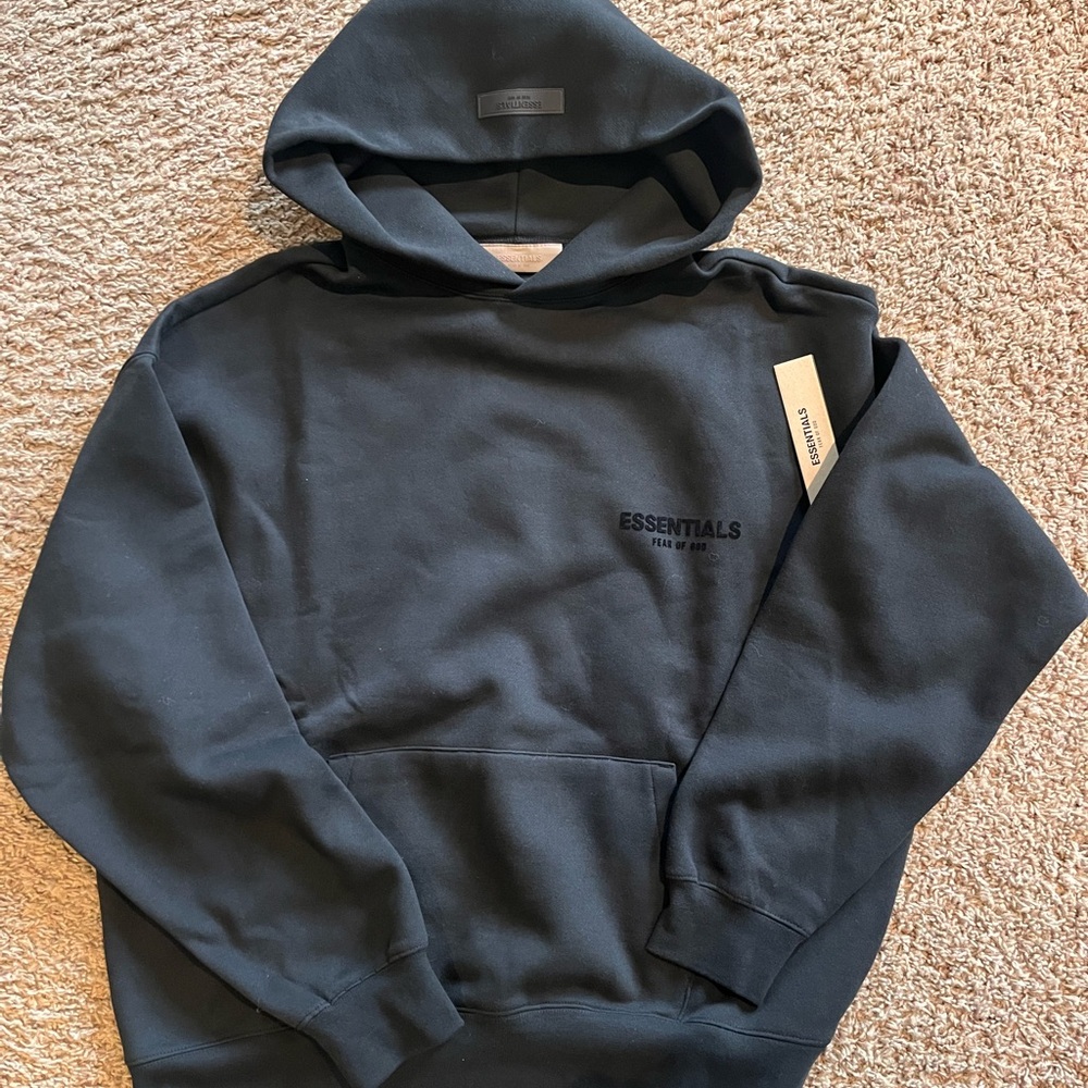 Essentials Fear of God Black Hoodie for Men